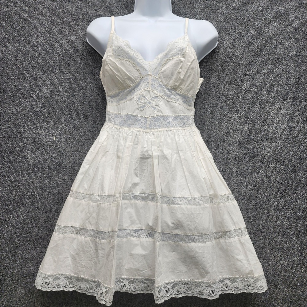 NWT LoveShackFancy Zima Women Cotton Lace Coquette Cottagecore Mini Dress Size 0